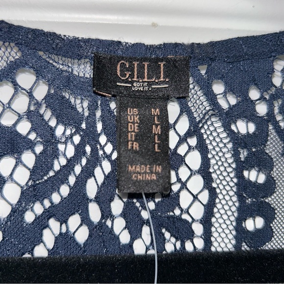 New, G.I.L.I Lace Fringe Open Front Duster - Picture 4 of 8